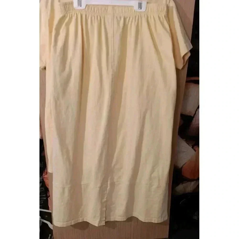 Jaclyn Smith Sport (L)‎ 2- Piece Maxi Skirt Set Women's Yellow Floral - Picture 4 of 8
